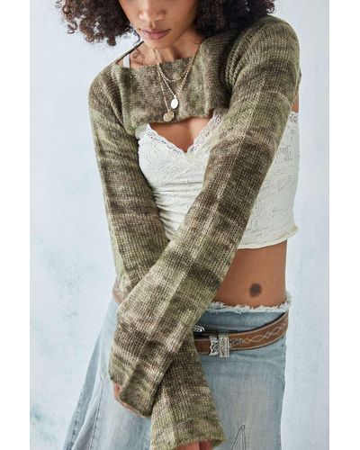 Urban Outfitters Uo Space-dye Shrug - Green