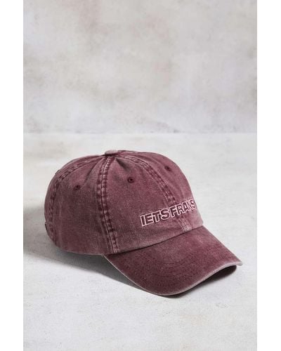 iets frans... Washed Pink Big Embroidered Baseball Cap