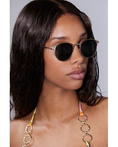 Urban Outfitters Uo Essential Metal Half-Frame Sunglasses - Black