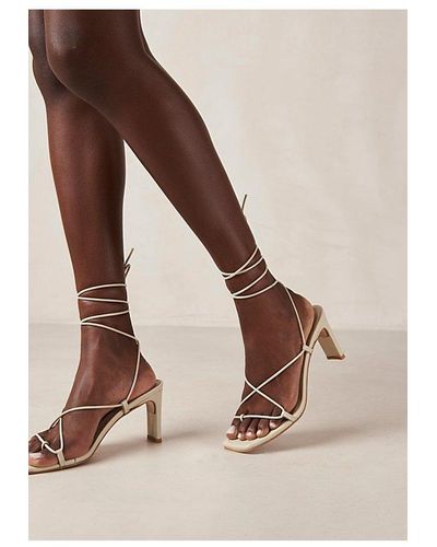 Alohas Bellini Leather Strappy Heel - Natural
