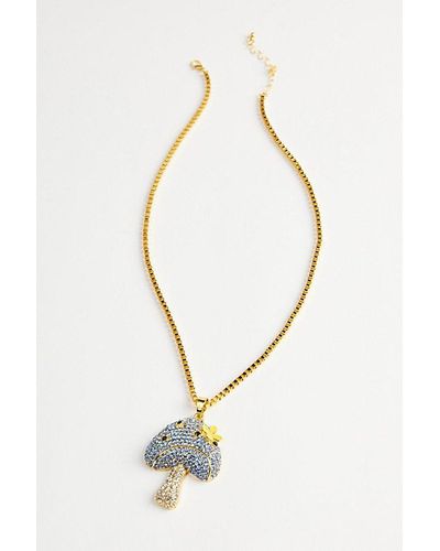 Urban Outfitters Iced Mushroom Pendant Necklace - Multicolour