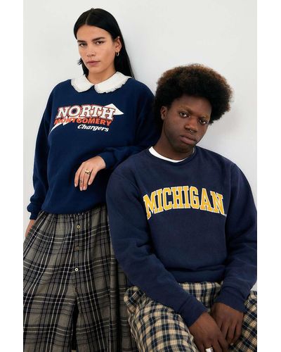 Urban Renewal Vintage Navy Collegiate Sweatshirt - Blue