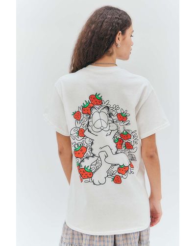 Daisy Street Garfield Strawberry T-shirt - White