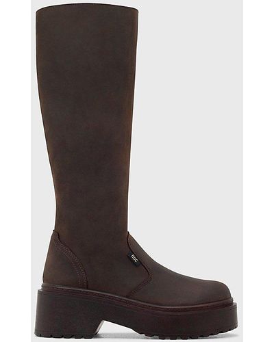 ROC Boots Australia Roc Troupe Leather Knee-High Platform Boot - Brown