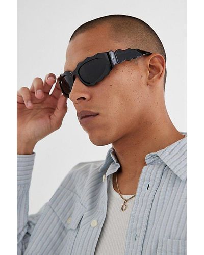Urban Outfitters Zenon Waaavy Shield Sunglasses - White