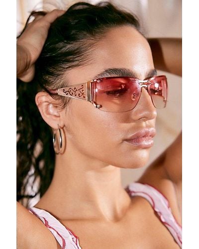 Urban Outfitters Holly Metal Shield Sunglasses - Pink