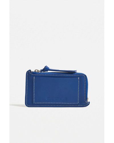 Urban Outfitters Uo Buff Leather Cardholder - Blue