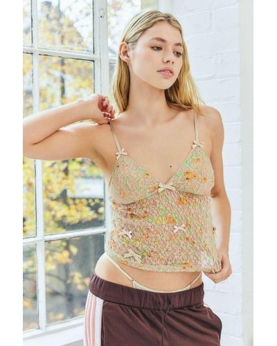 Out From Under Je T'aime Printed Lace Cami - Natural