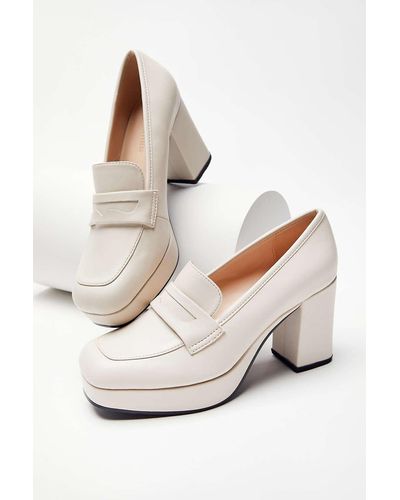 Urban Outfitters Uo Femme Heeled Loafer - White