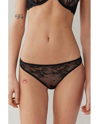 Out From Under Budapest Love High Sheer Lace Undie - Black