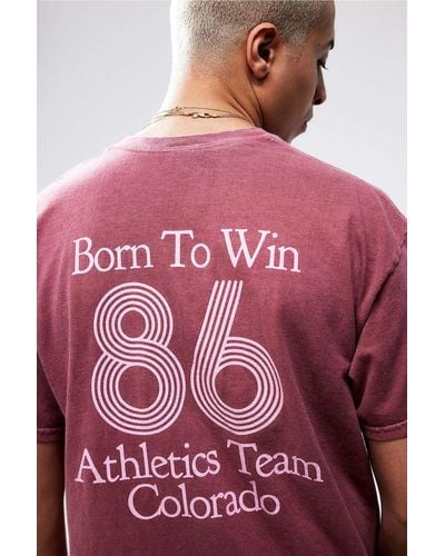 Urban Outfitters Uo Burgundy Born To Win T-shirt - Red