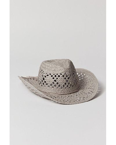 Urban Outfitters Dakota Straw Cowboy Hat - Grey