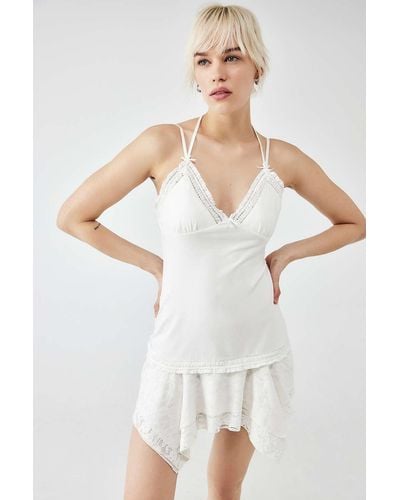 BDG Rue Halterneck Mini Dress - White