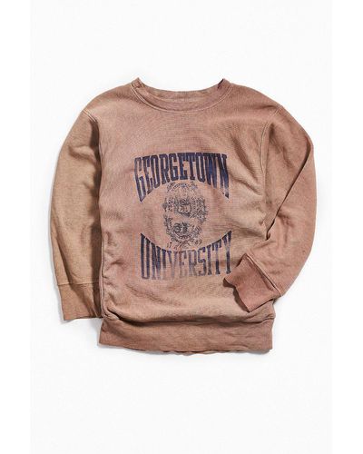 Urban Outfitters Vintage Georgetown University Light Brown Crew Neck Sweatshirt