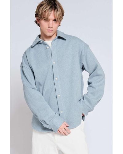 Standard Cloth Faux Wool Overshirt - Blue