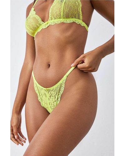 Out From Under Stretch Lace G-string - Green