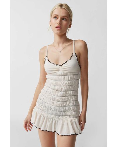 Out From Under See Me Later Sheer Slip Dress In White,at Urban Outfitters