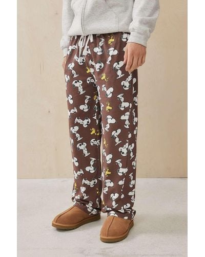 Urban Outfitters Uo Snoopy Roller Printed Lounge Trousers - Green