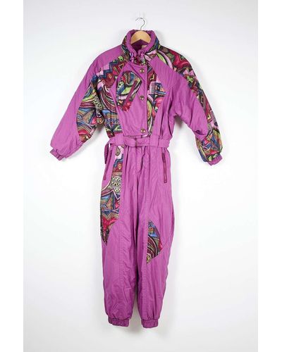 Urban Renewal One-of-a-kind Abstract Pink Ski Suit