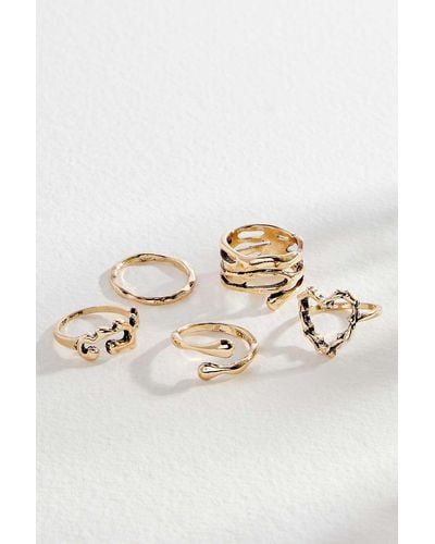 Silence + Noise Silence + Noise Molten Heart Ring 5-pack - Natural