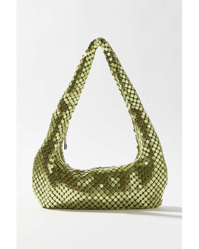 Urban Outfitters Uo Chainmail Crescent Baguette Bag - Green