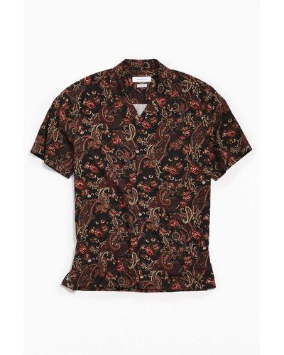 Urban Outfitters Uo Ornate Paisley Rayon Short Sleeve Button-down Shirt - Multicolor