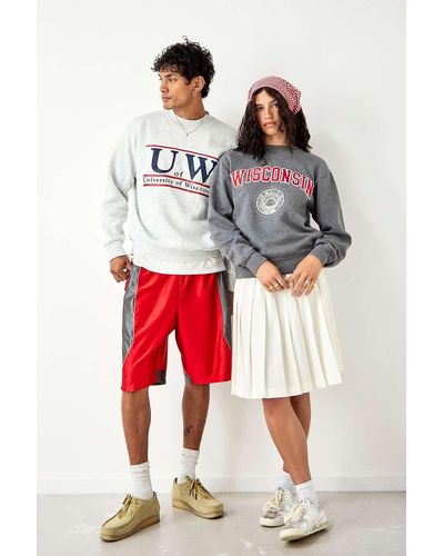 Urban Renewal Vintage Grey Collegiate Sweatshirt - Red