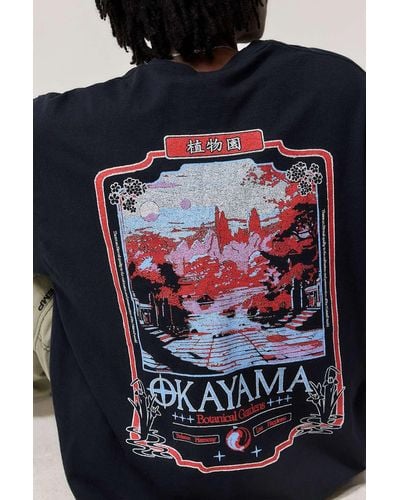 Urban Outfitters Uo Black Okayama T-shirt - Blue