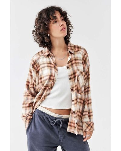 Urban Outfitters Uo Brendan Check Shirt - White