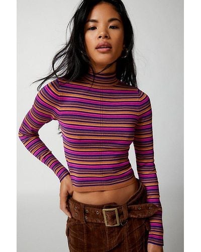 Urban Outfitters Uo Angelo Mock Neck Sweater - Red