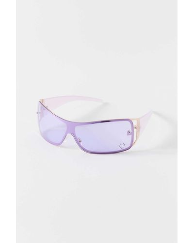 Urban Outfitters Mandi Y2k Shield Sunglasses - Blue