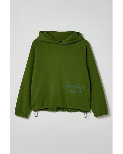 Standard Cloth Free Throw Graphic Hoodie Sweatshirt - Green