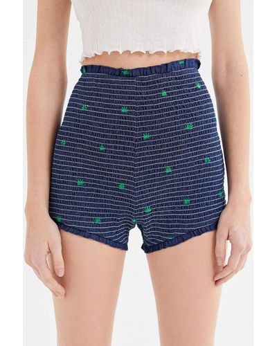 Urban Outfitters Uo Rosie Ruffle High-rise Pinup Short - Blue