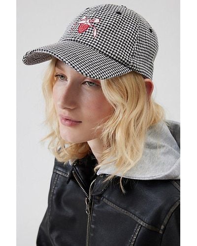 Urban Outfitters Strawberry Patch Gingham Baseball Hat - Gray
