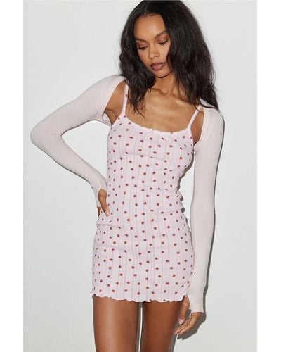 Out From Under Dede Pointelle Mini Dress - Pink