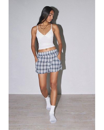 Out From Under Plaid Boxer Short - Blue