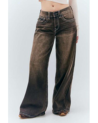 True Religion Getönte, weite big-t-jeans "jessie" in braun - Grau