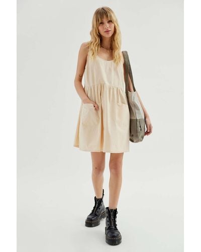 UO Tiffany Plunging Lace Trim Mini Dress