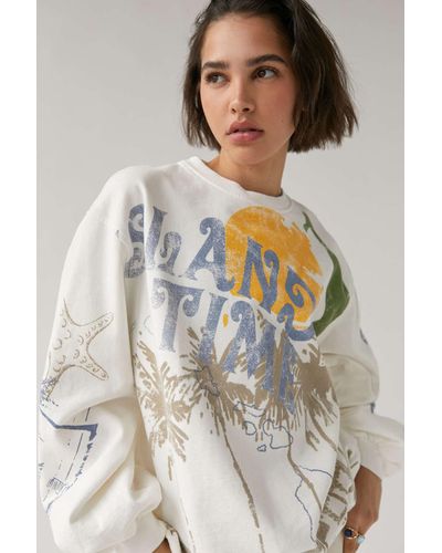 Urban Outfitters Island Time Graphic Sweatshirt - White