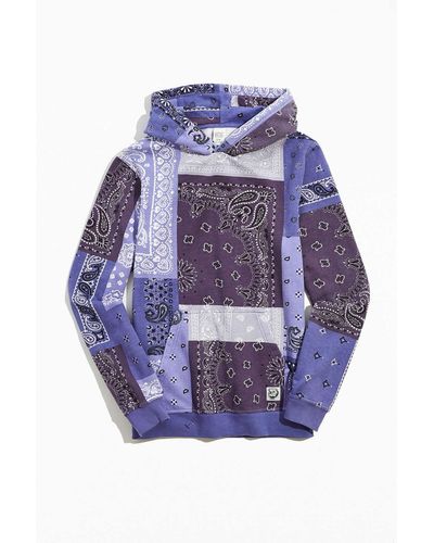 BDG Washed Bandana Hoodie Sweatshirt - Purple