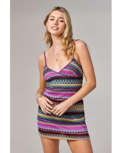 Urban Outfitters Uo Malia Knitted Mini Dress 2xs At - Multicolour