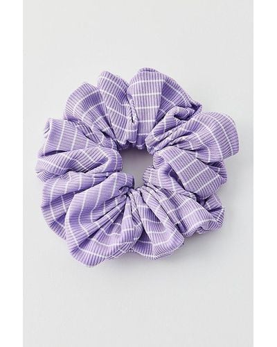 Urban Outfitters Striped Oversized Scrunchie - Purple