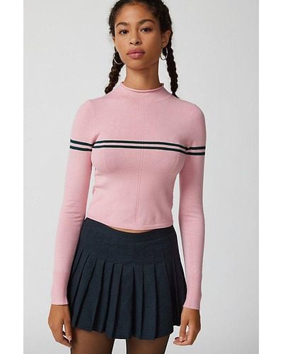 Urban Outfitters Uo Angelo Mock Neck Sweater - Pink