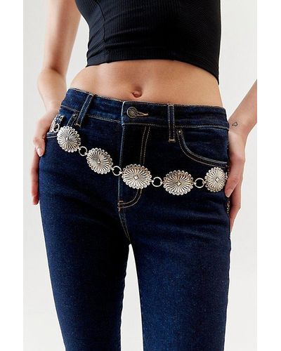 Urban Outfitters Embossed Chain Belt - Blue