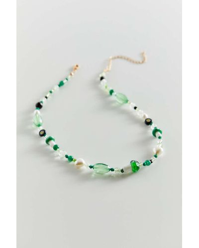 Urban Outfitters Chill Out Beaded Necklace - Green
