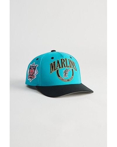 Mitchell & Ness Crown Jewels Pro Miami Marlins Snapback Hat - Blue