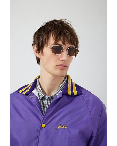 Urban Outfitters Leo Slim Metal Sunglasses - Purple