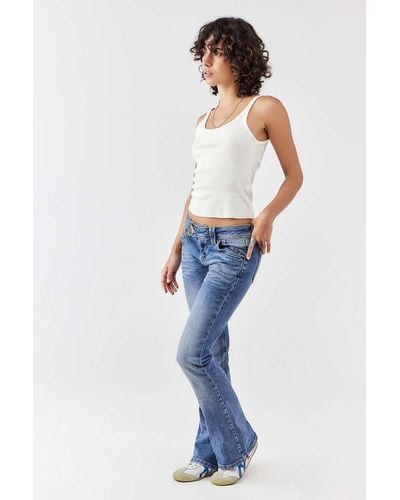 BDG Ausgestellte bootcut-jeans im low-rise-stil mit heller waschung - Blau