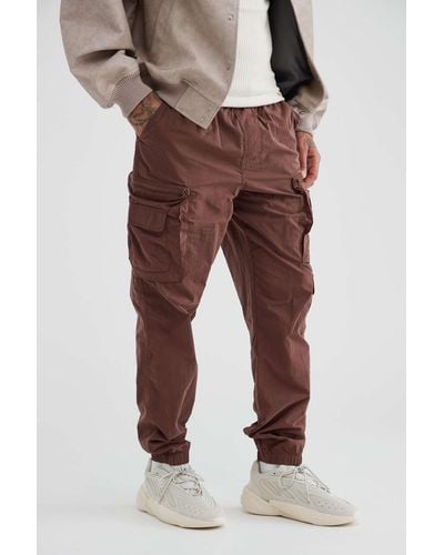 Standard Cloth Crinkle Nylon Tech Cargo Pant - Red