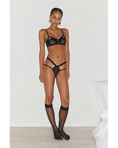 Out From Under Bedroom Eyes Strappy Bikini - Black